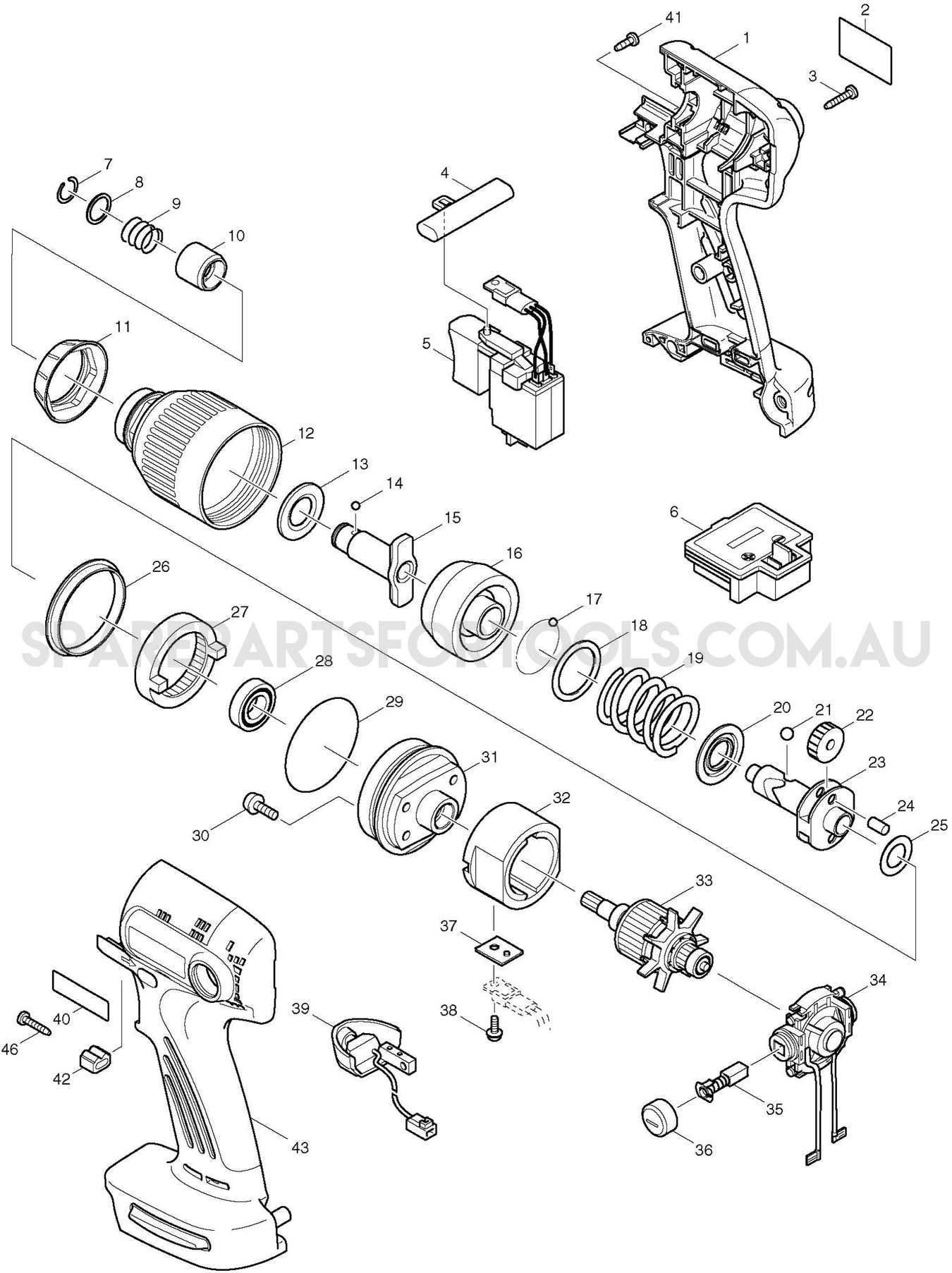 Makita BTD123F Spare Parts