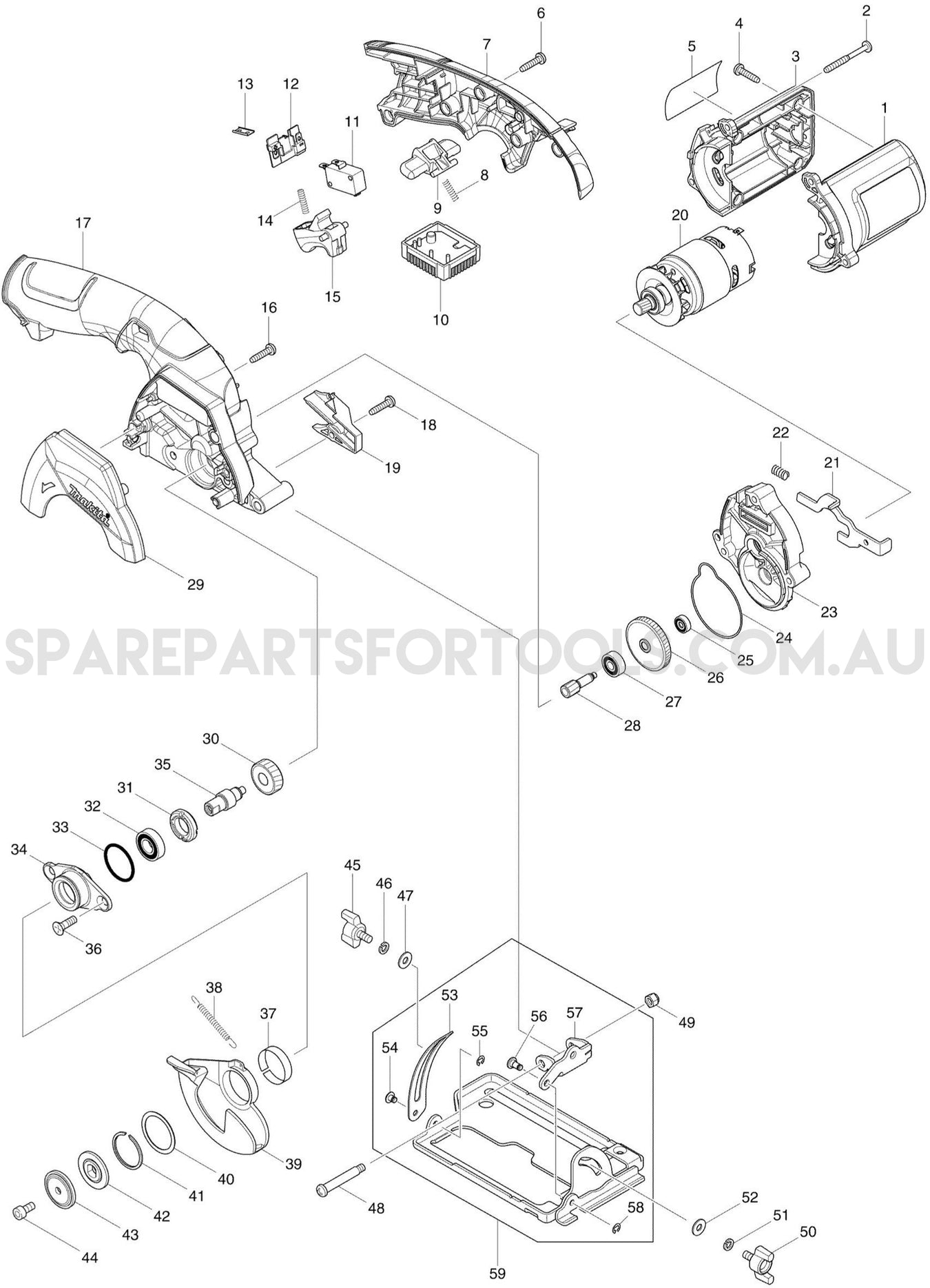 Makita HS300DZ Spare Parts