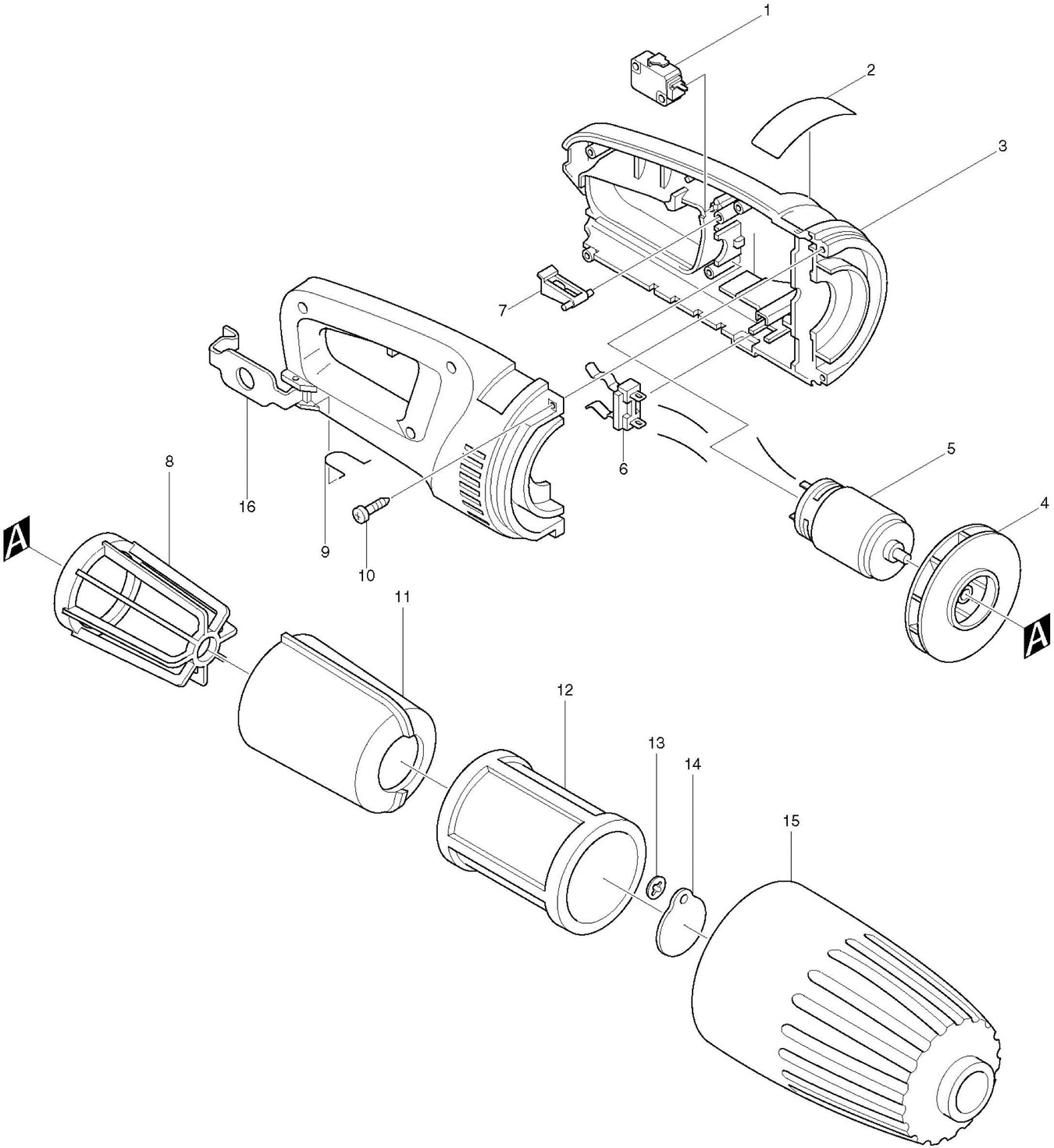 Makita 4071D Spare Parts
