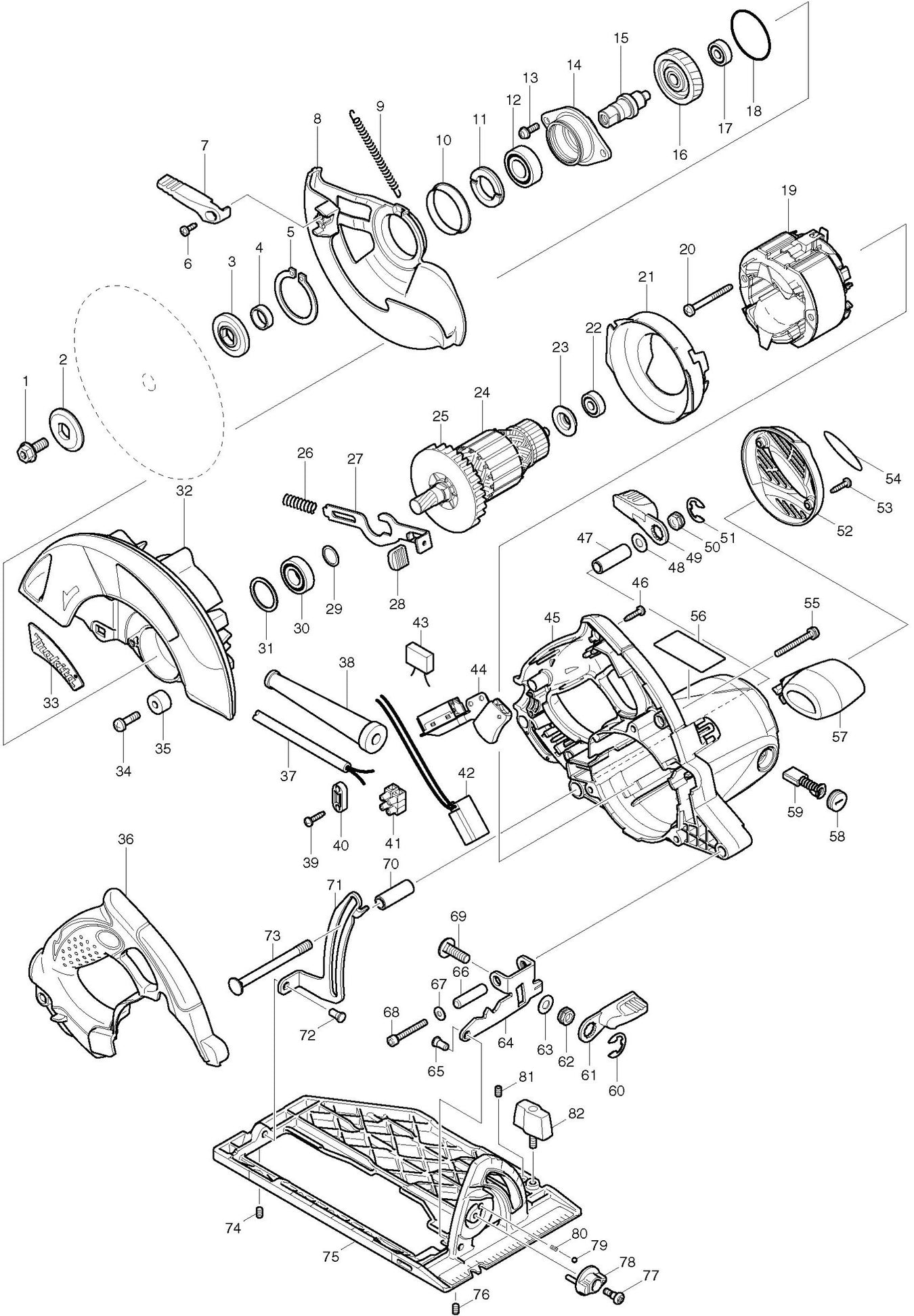 Makita 5007MG Spare Parts