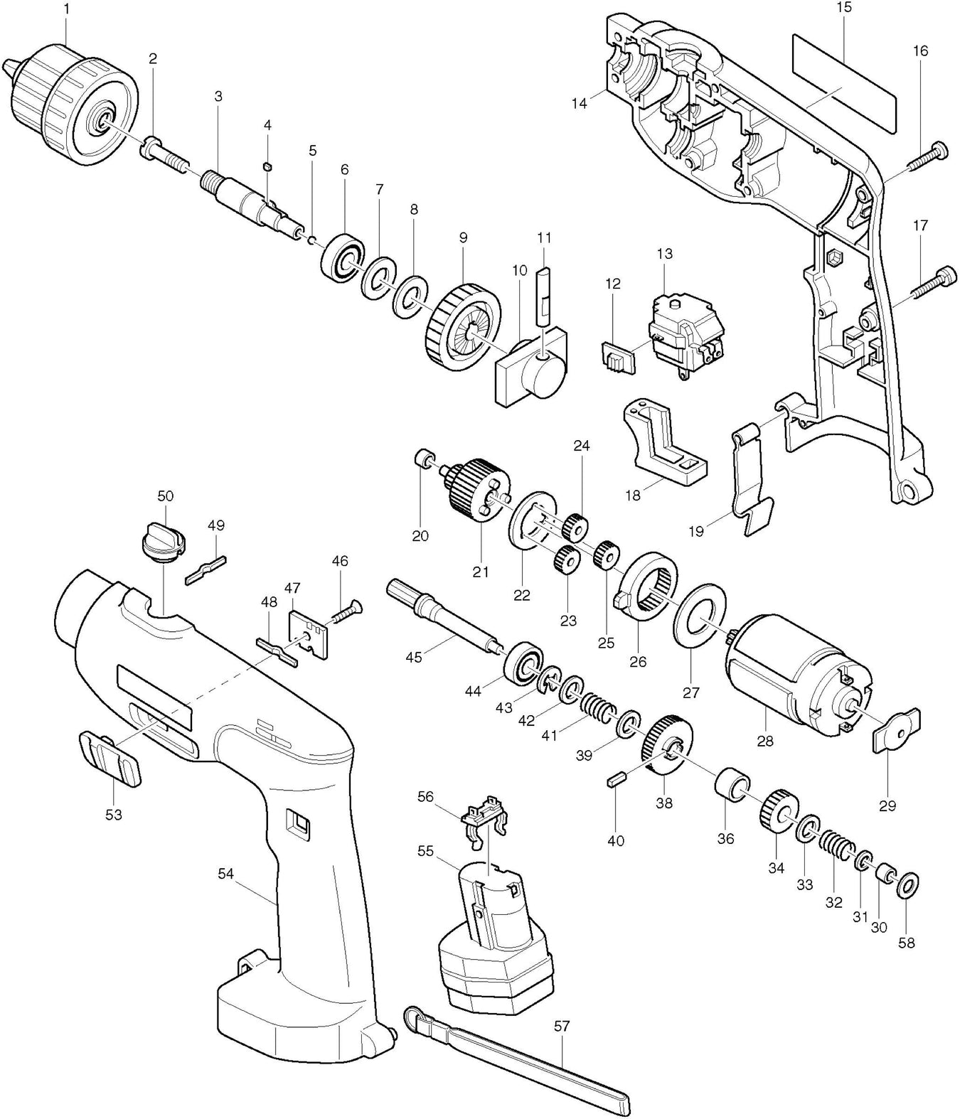 Makita 8411D Spare Parts
