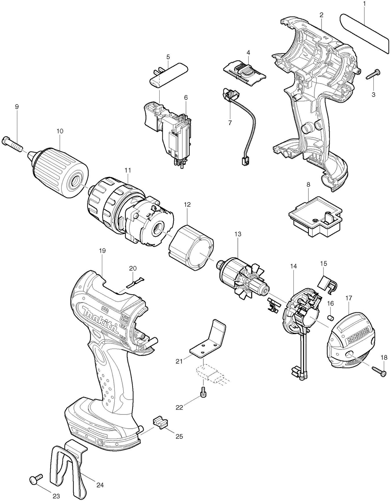 Makita BHP442 Spare Parts