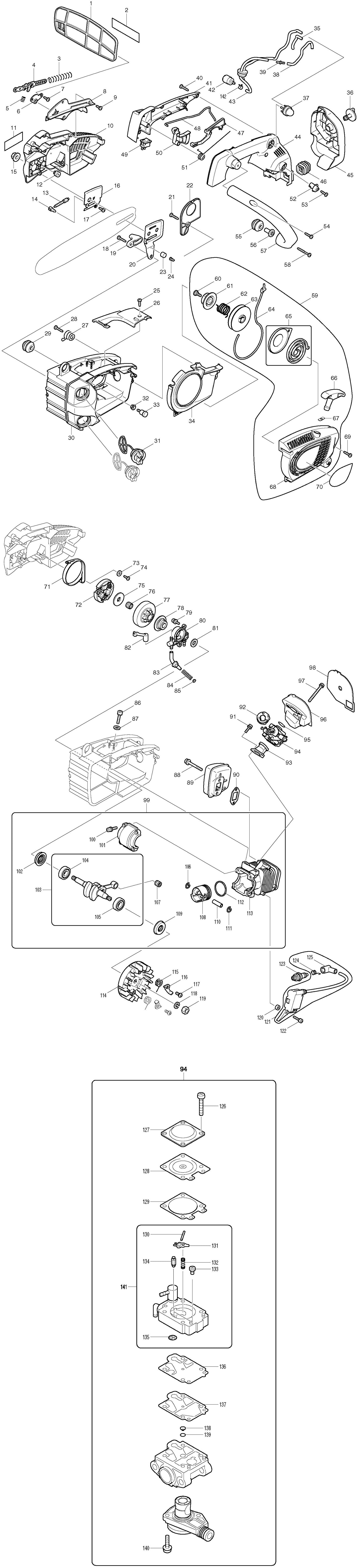 Makita DCS231T Spare Parts