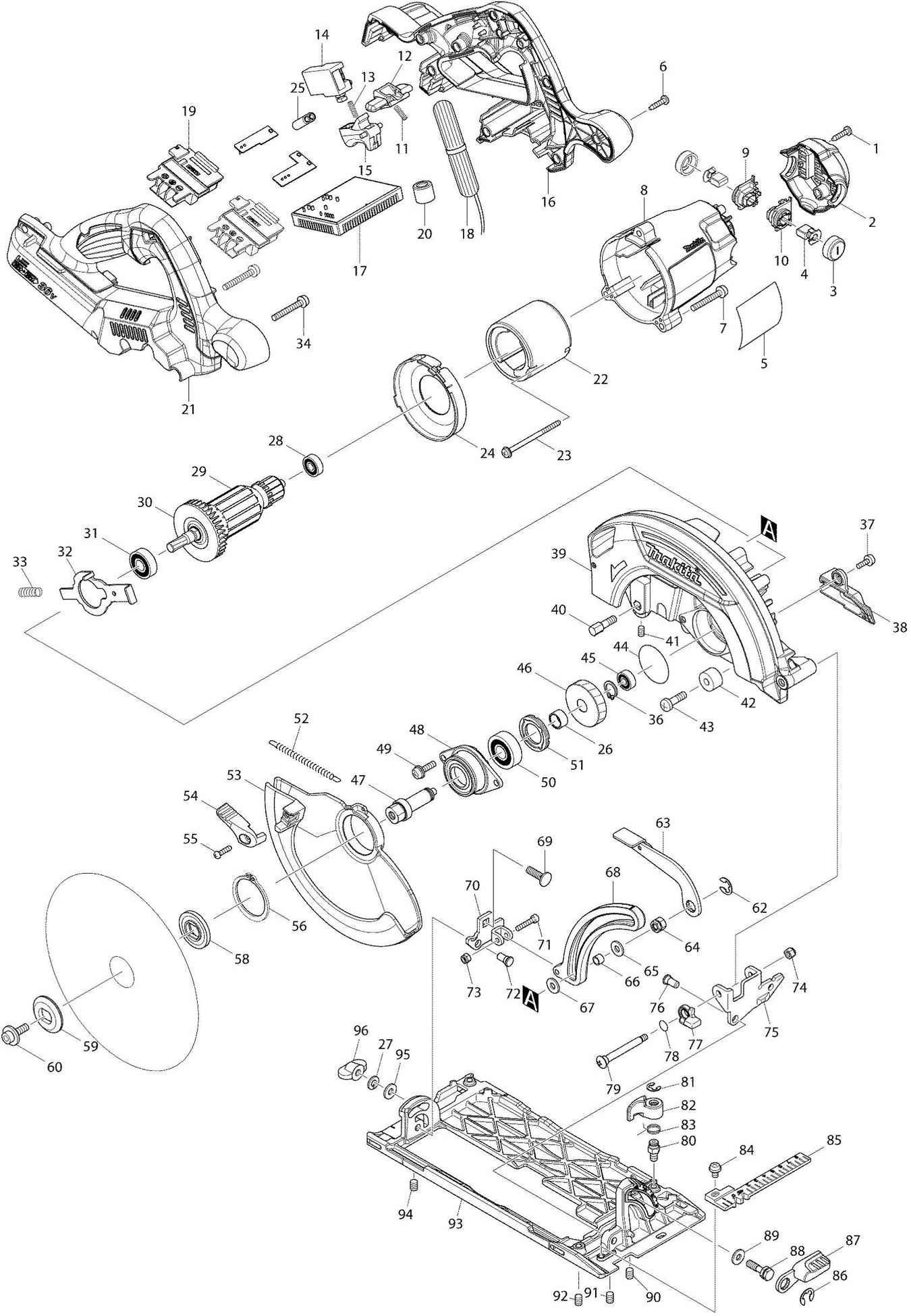 Makita DHS710 Spare Parts