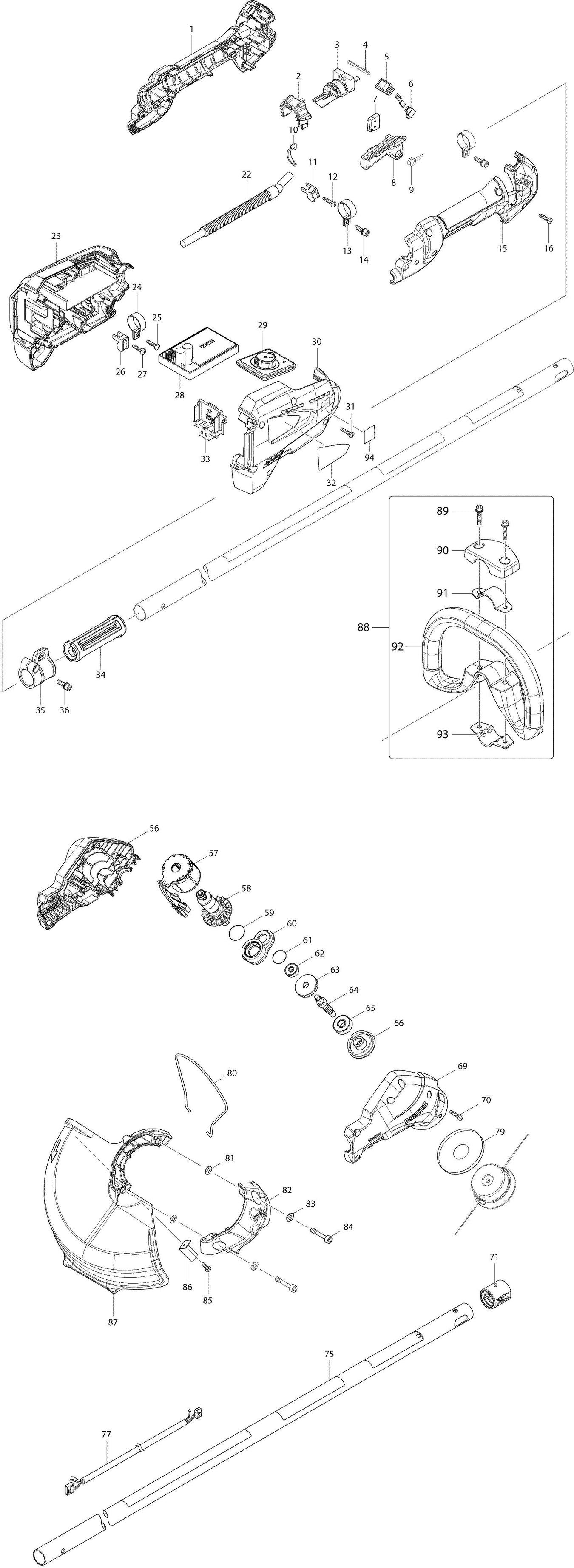 Makita DUR182L Spare Parts