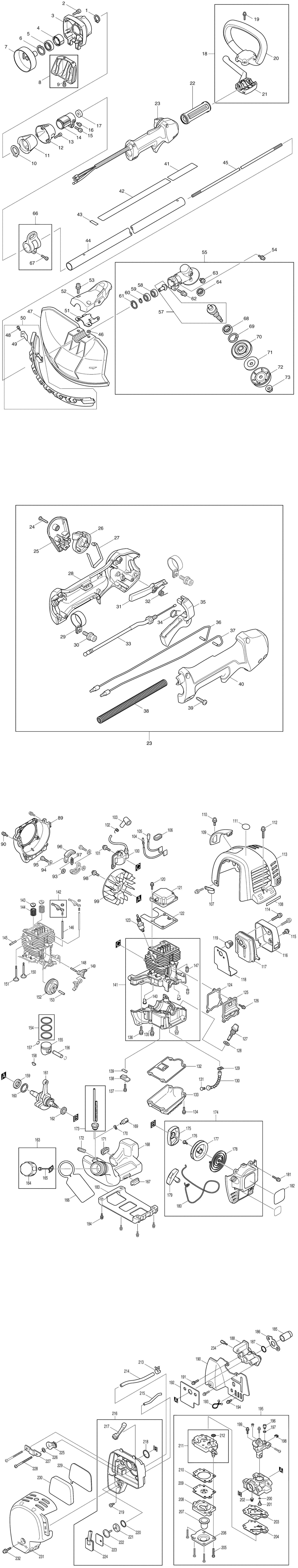 Makita EBH341L Spare Parts