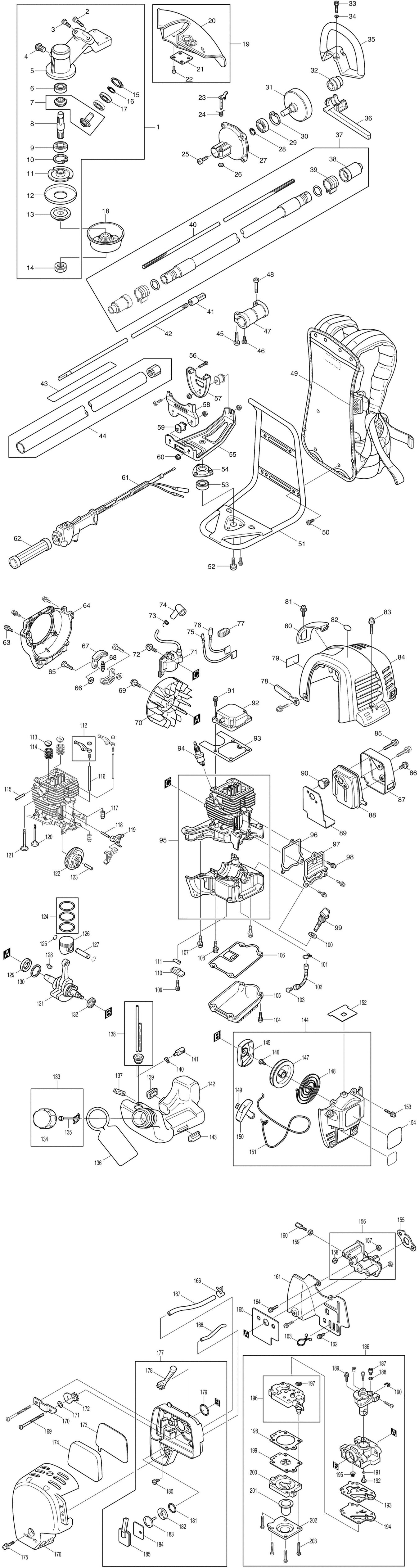 Makita EBH341R Spare Parts