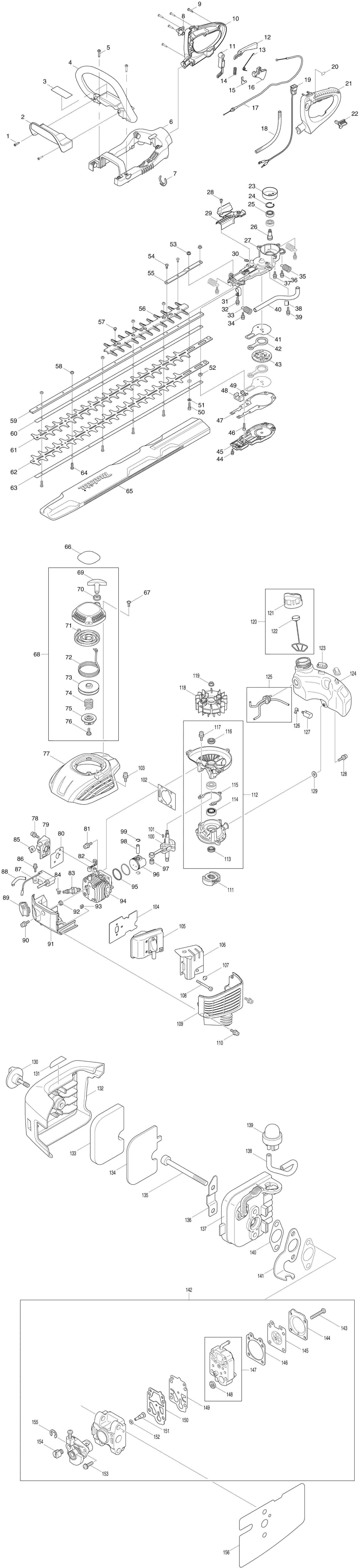 Makita EH7500W Spare Parts