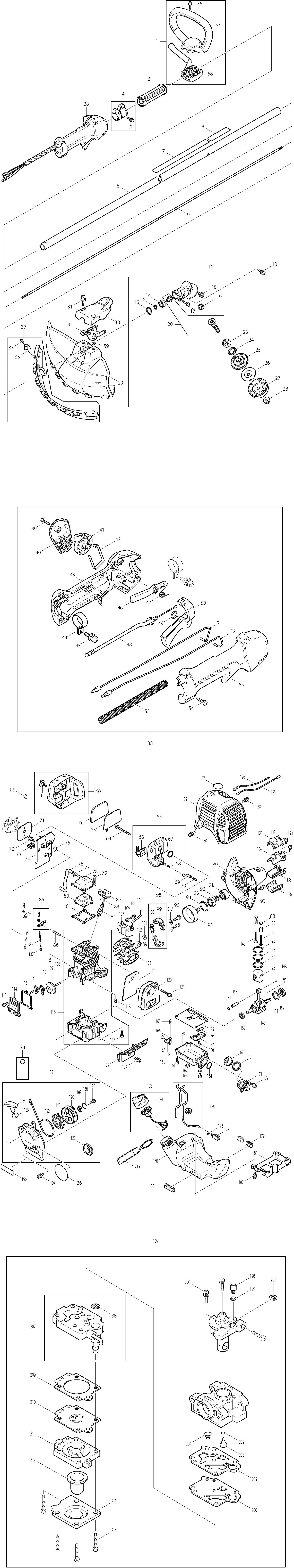 Makita EM2650LH Spare Parts