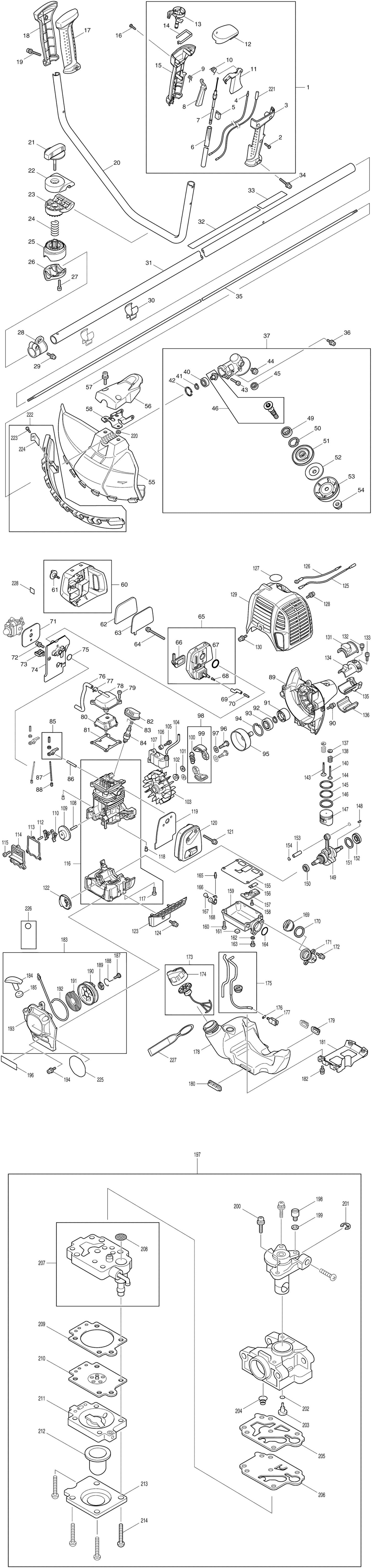 Makita EM2650UH Spare Parts