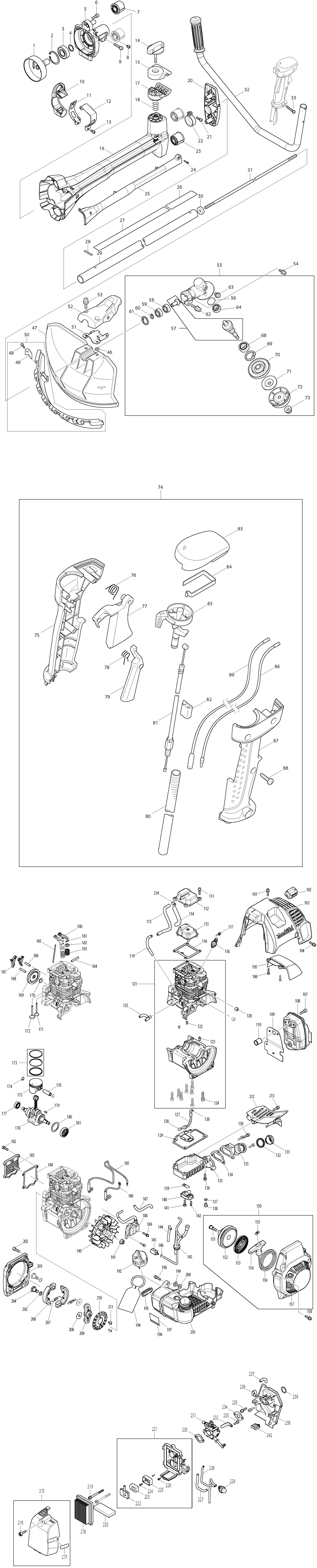 Makita EM4351UH Spare Parts