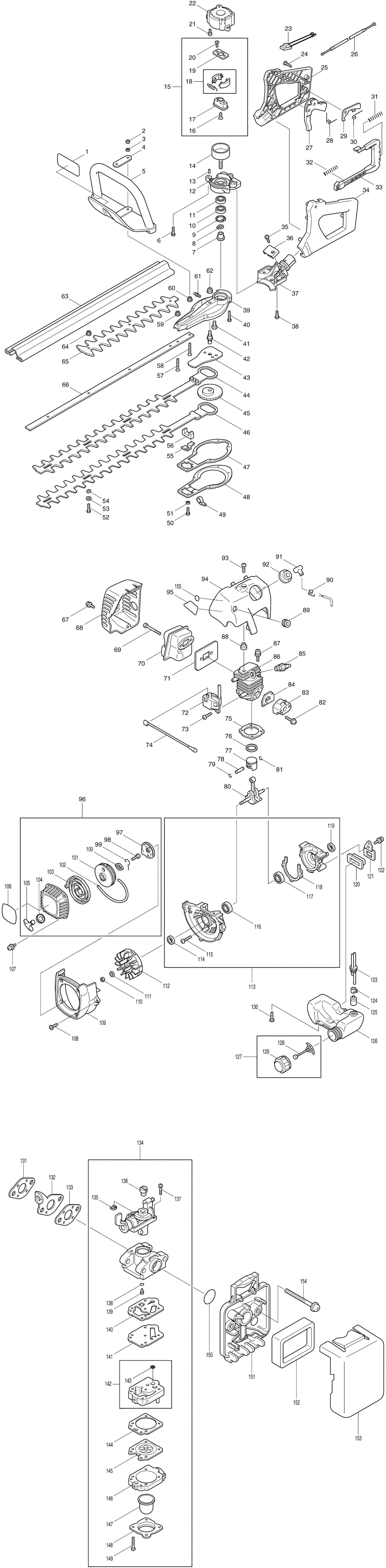 Makita HTR4901 Spare Parts