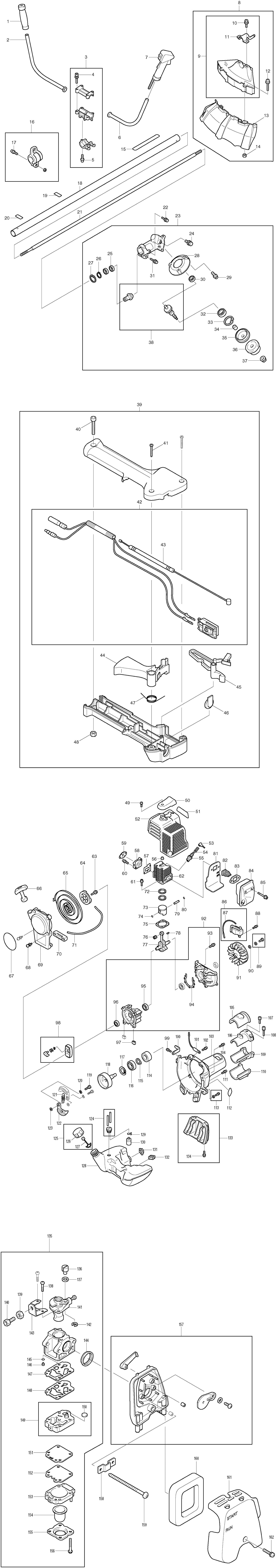 Makita RBC3100 Spare Parts