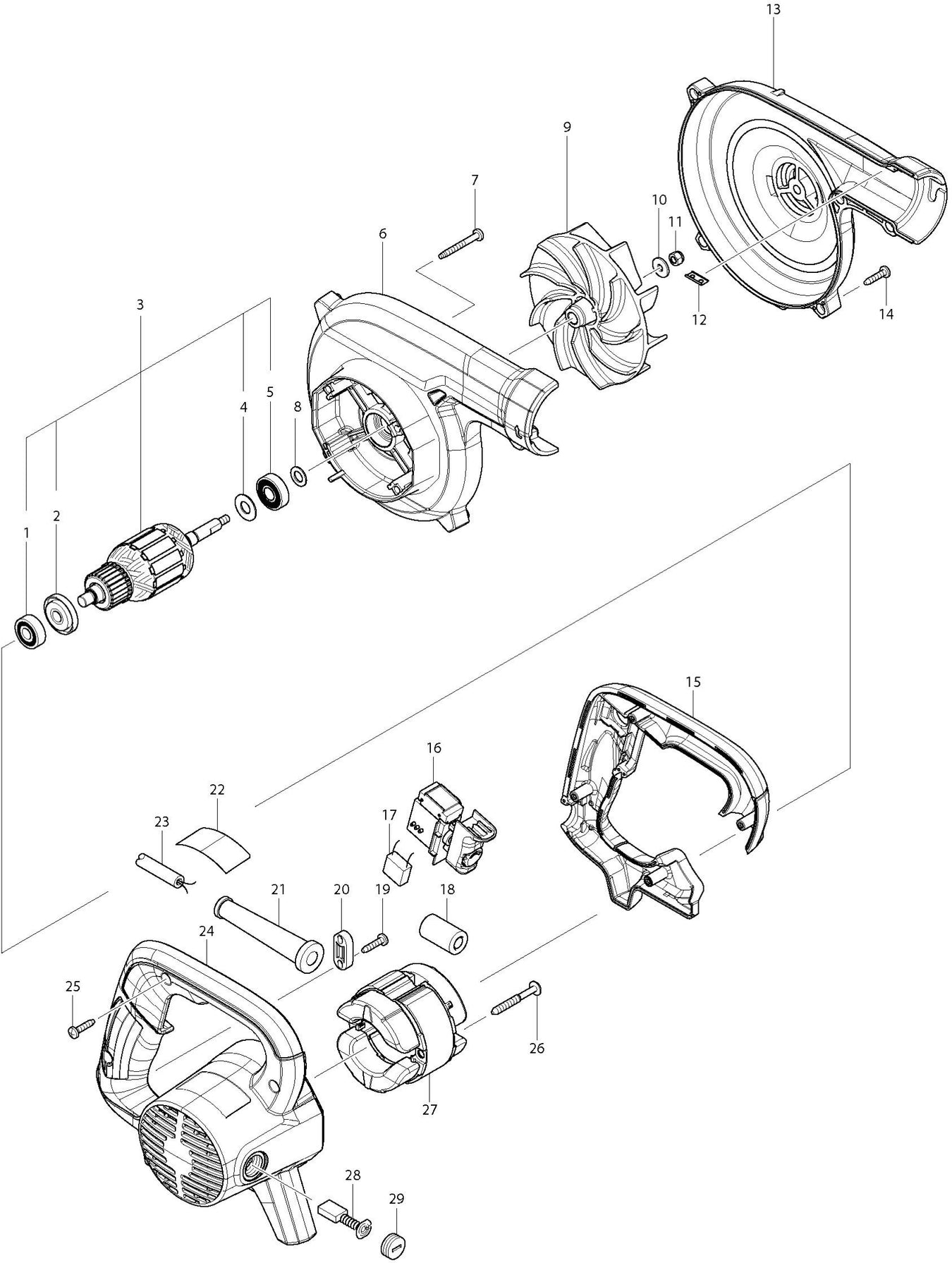 Makita UB1103 Spare Parts