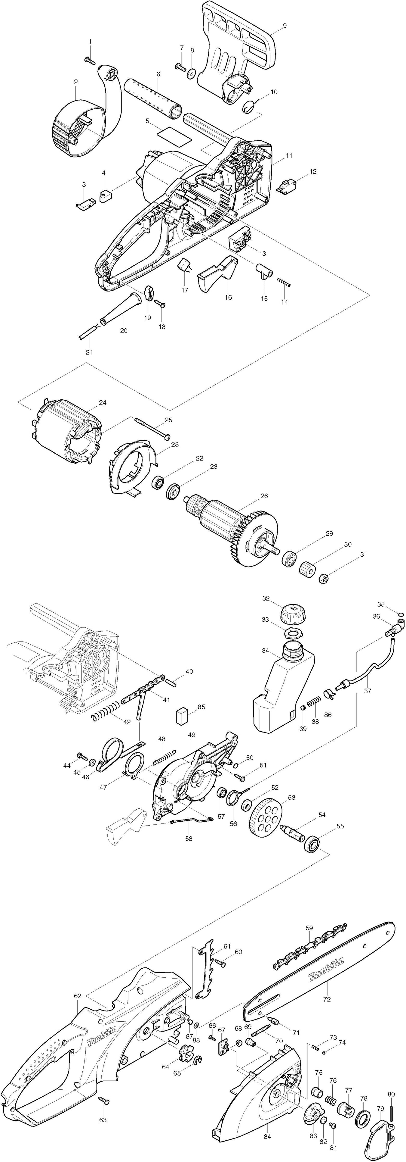 Makita UC3520A Spare Parts