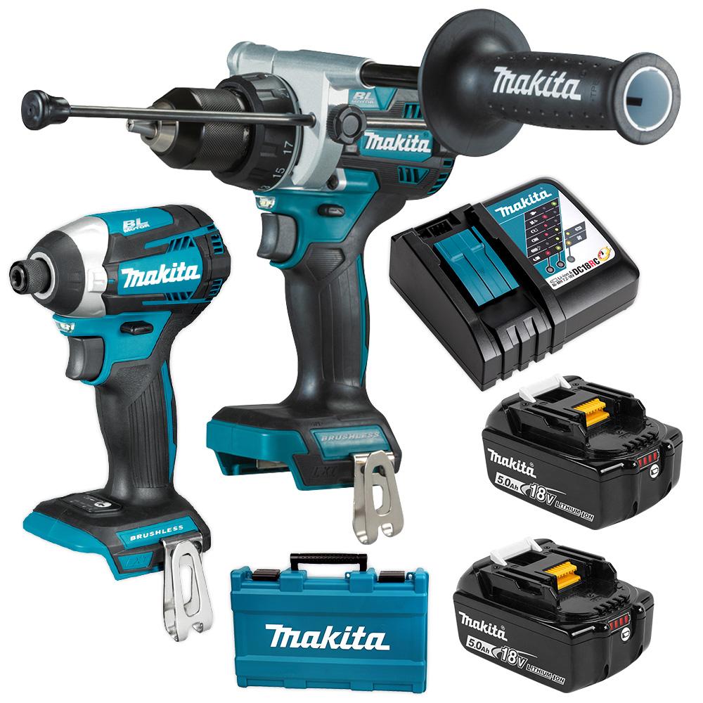 Makita 18V Brushless 2 Piece Combo 5.0ah Set DLX2412T