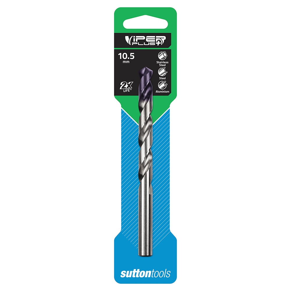 SUTTON 10.5 X 133MM VIPER+ HSS JOBBER DRILL BIT METAL D1841050