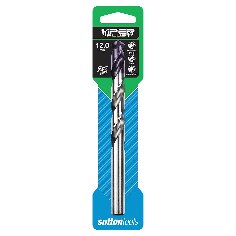 SUTTON 12.0 X 151MM VIPER+ HSS JOBBER DRILL BIT METAL D1841200