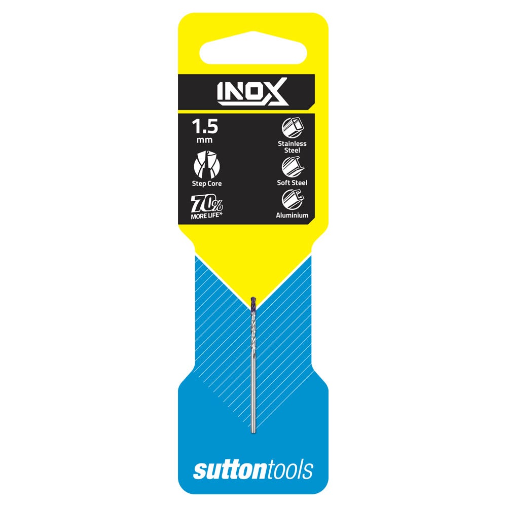 SUTTON 1.5 X 40MM HSS-TIAIN JOBBER DRILL BIT FOR STAINLESS - INOX