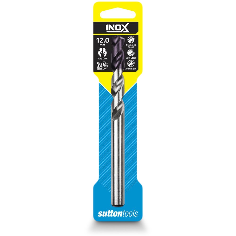 SUTTON 12.0 X 151MM HSS-TIAIN JOBBER DRILL BIT FOR STAINLESS - INOX