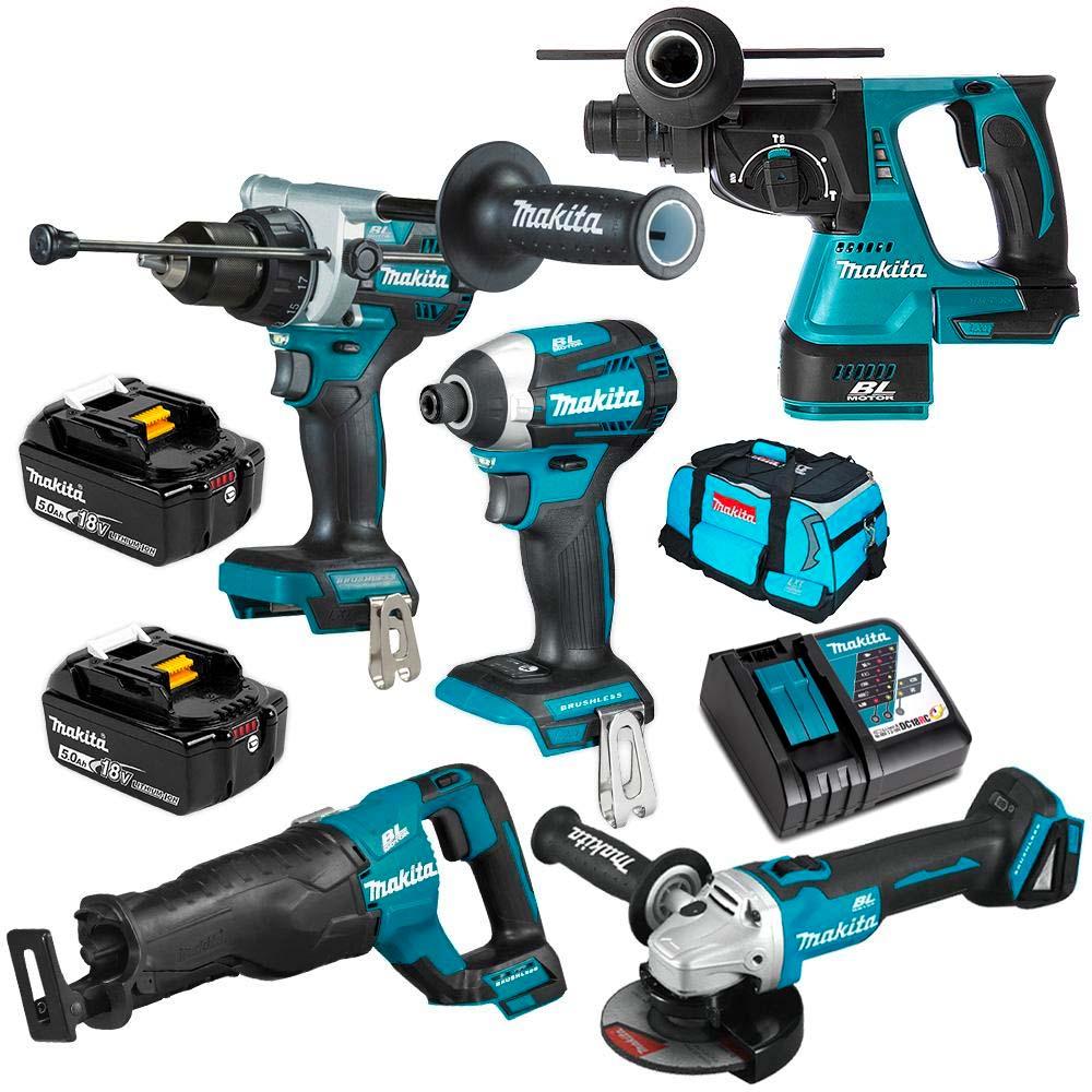Makita 18V Brushless 5 Piece 5.0ah Combo DLX5063TX1