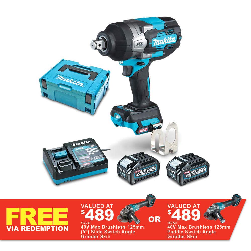 Makita 40V Max Xgt Brushless 2 X 4.0Ah ¾" Impact Wrench Kit Tw001Gm201