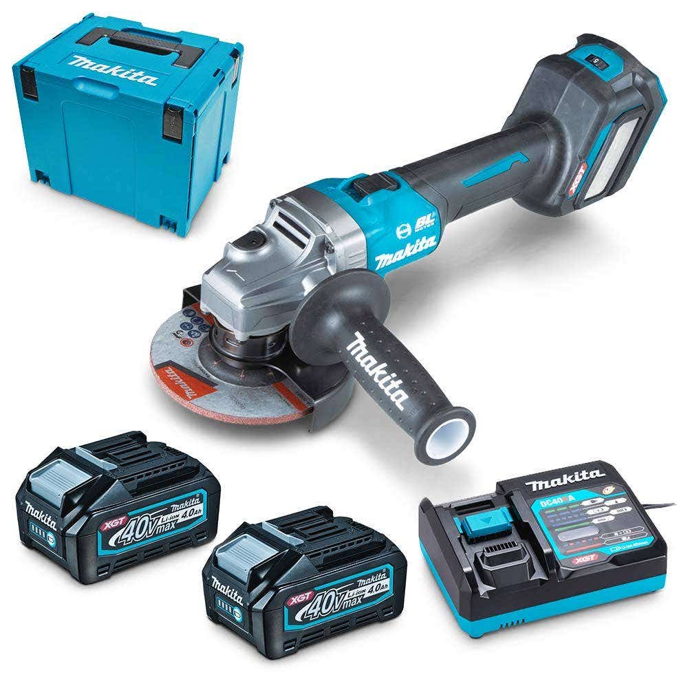 Makita 40V Max Xgt Brushless 2 X 4.0Ah 125Mm Slide Switch Angle Grinder Kit Ga023Gm201