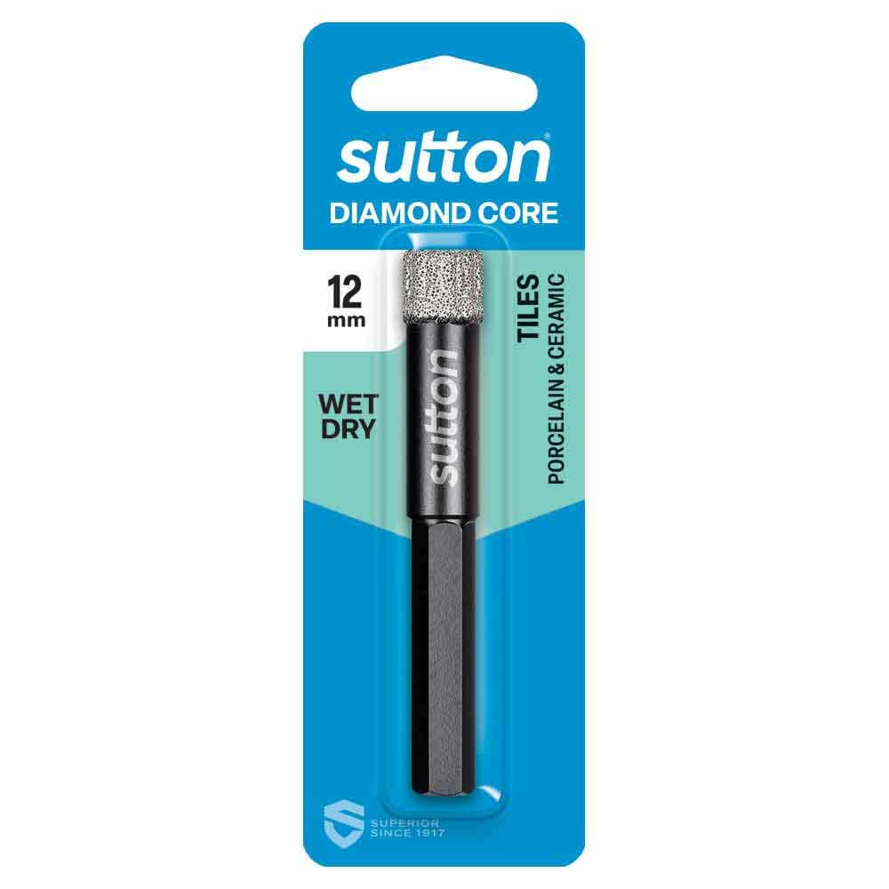SUTTON 12.0MM WET/DRY DIAMOND GRIT HOLESAW BIT BLACK-CERAM D618H1200