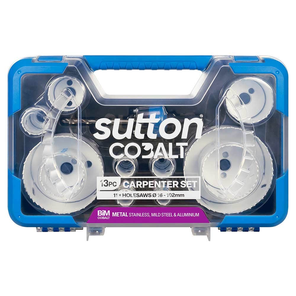 SUTTON 16-102MM CARPENTER BI-METAL HOLESAW SET - METAL/WOOD - 13 PIECE H125SC13A