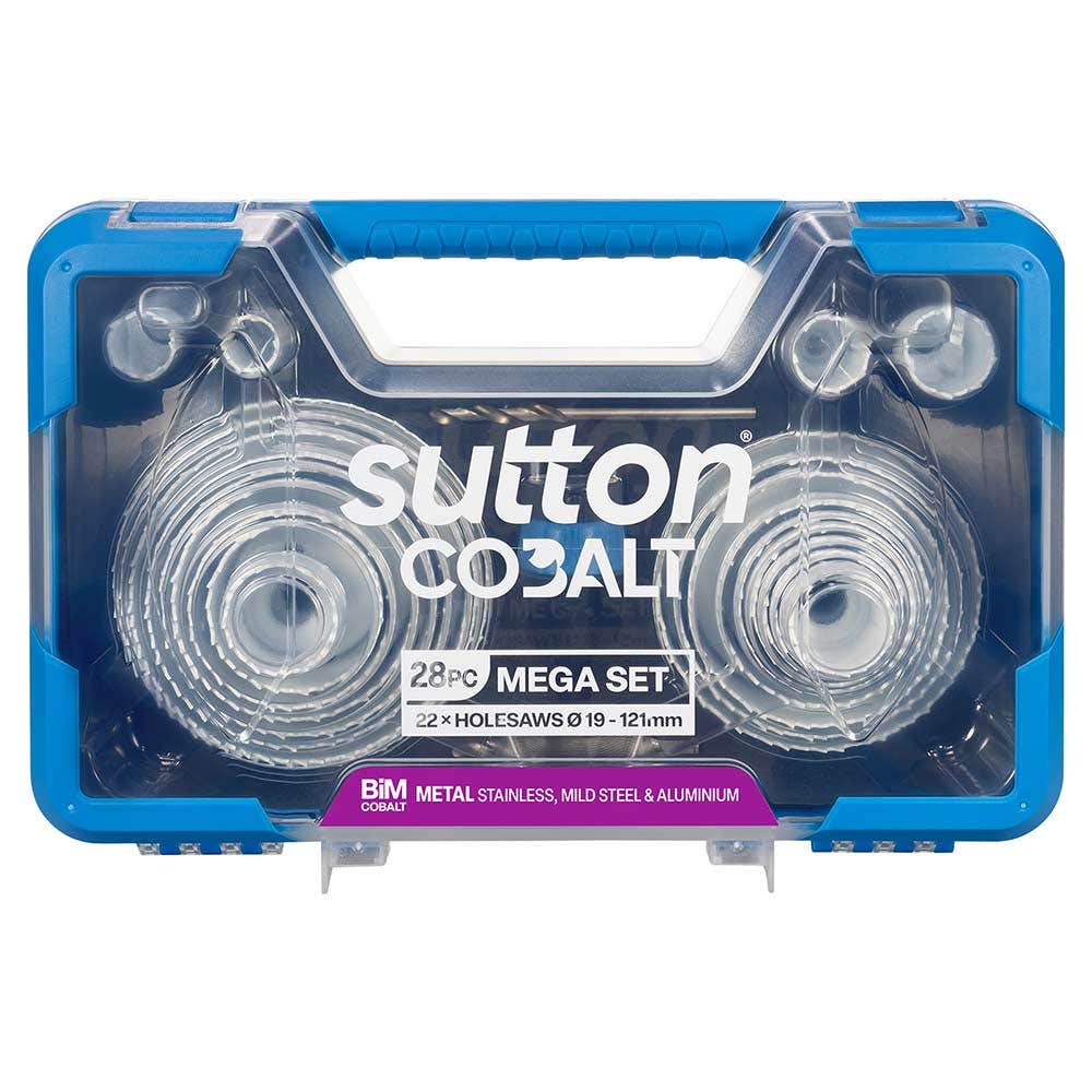 SUTTON 19-121MM HSSCO MEGA BI-METAL HOLESAW SET - METAL/WOOD - 28 PIECE H125SG28A