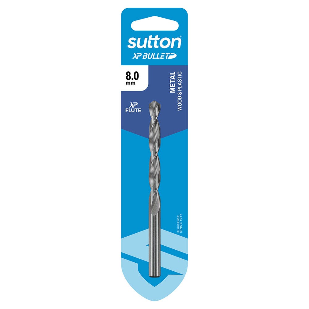 SUTTON 8MM X 117MM HSS BRIGHT XTREME PRECISION - XP BULLET JOBBER DRILL BIT D220H0800