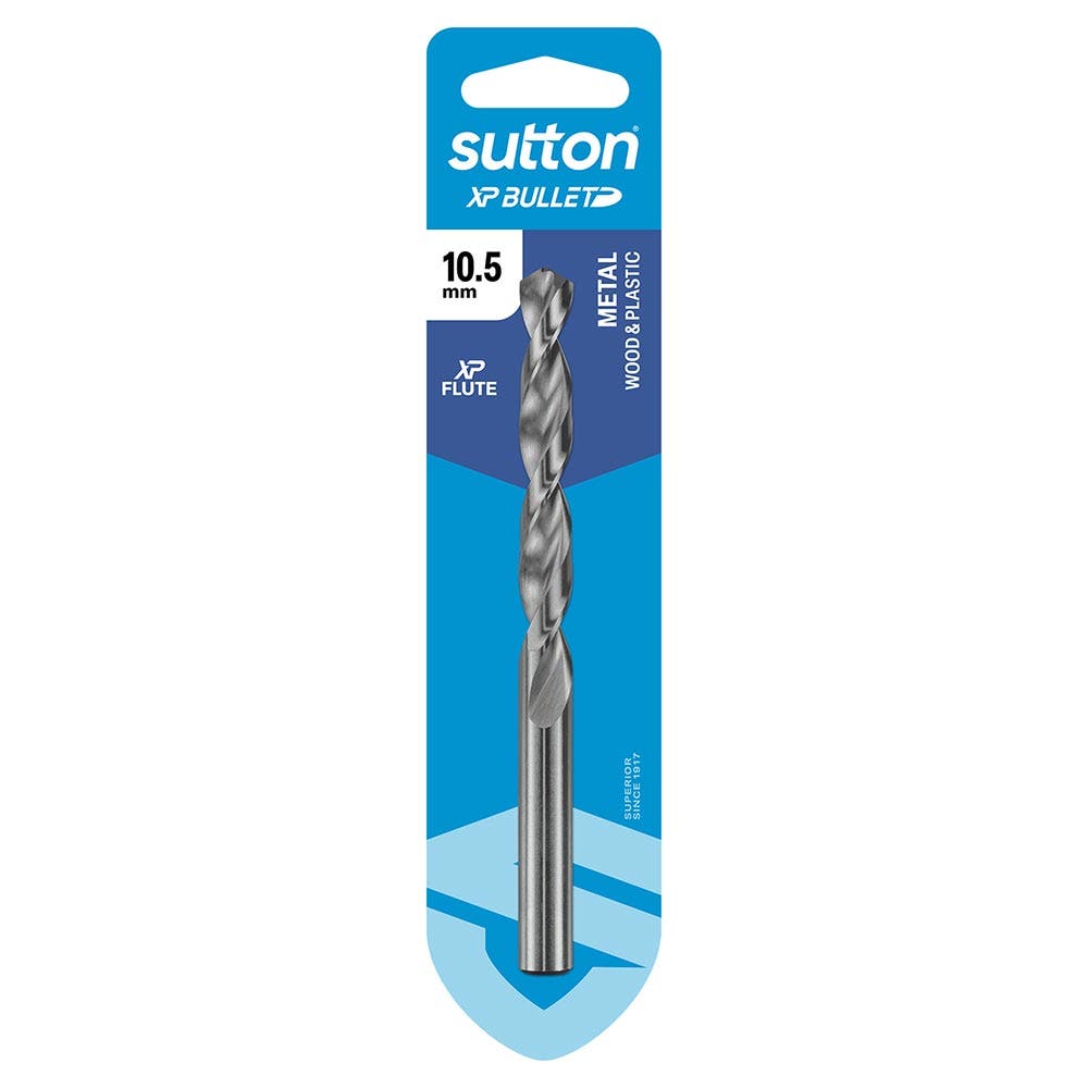 SUTTON 10.5MM X 133MM HSS BRIGHT XTREME PRECISION - XP BULLET JOBBER DRILL BIT D220H1050