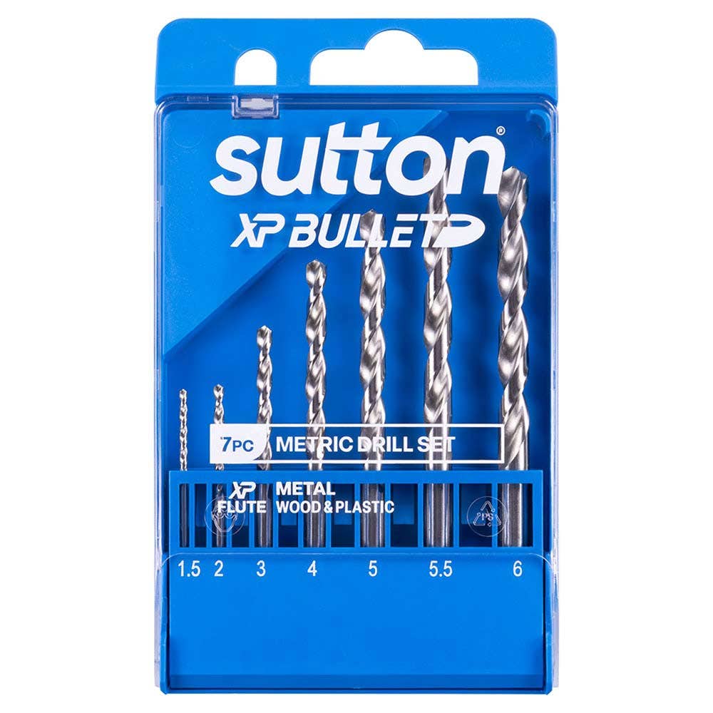 SUTTON 1.5-6MM HSS BRIGHT XTREME PRECISION XP BULLET DRILL JOBBER SET - 7 PIECE D220SM07