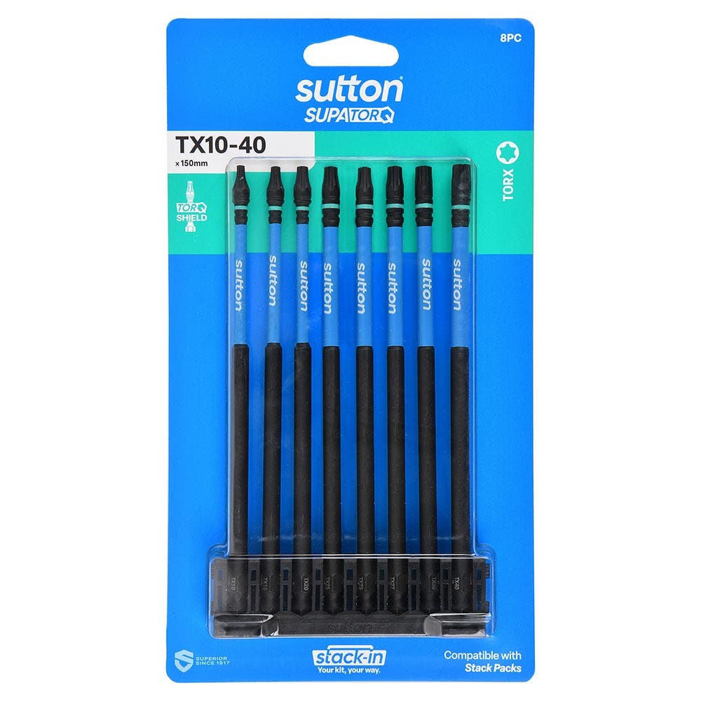 SUTTON Stack- In TX10-TX40  x 150mm Screwdriver Bit Set - 8 Piece S212S08G
