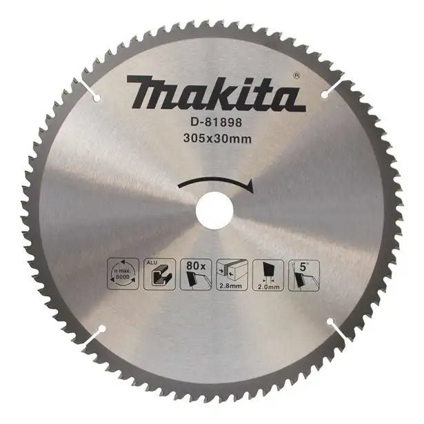 Makita Trade Aluminium TCT Saw Blade 305mm x 30mm 80T | D-81898