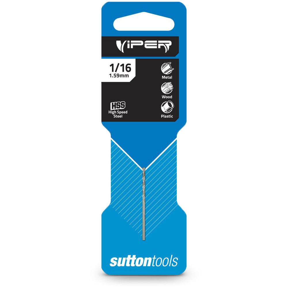 SUTTON 1/16INCH X 48MM HSS-BRIGHT JOBBER DRILL BIT - VIPER D1050159
