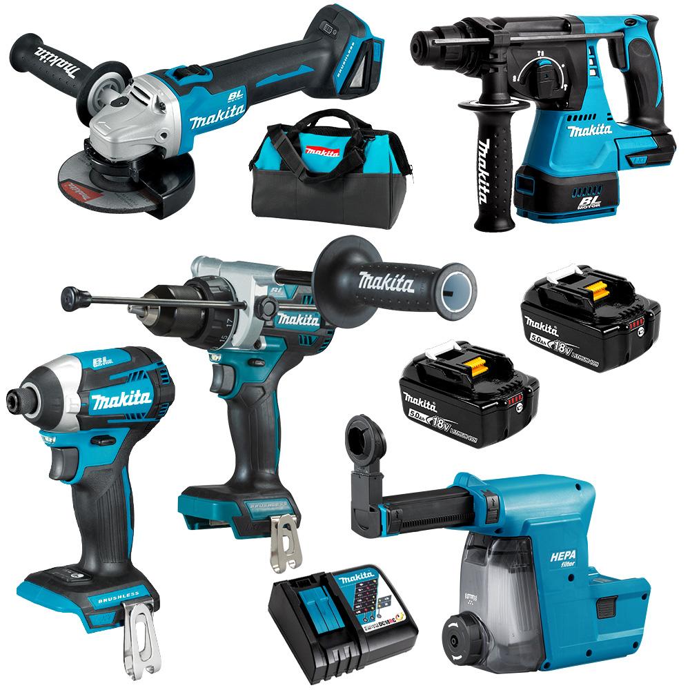 Makita 18V Brushless 4 Piece 5.0ah Combo DLX4148TX1
