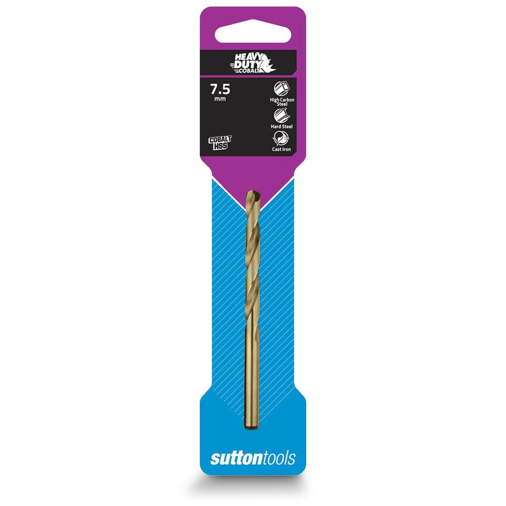 SUTTON 7.5 X 109MM HSS-COBALT JOBBER DRILL BIT - HD-COBALT