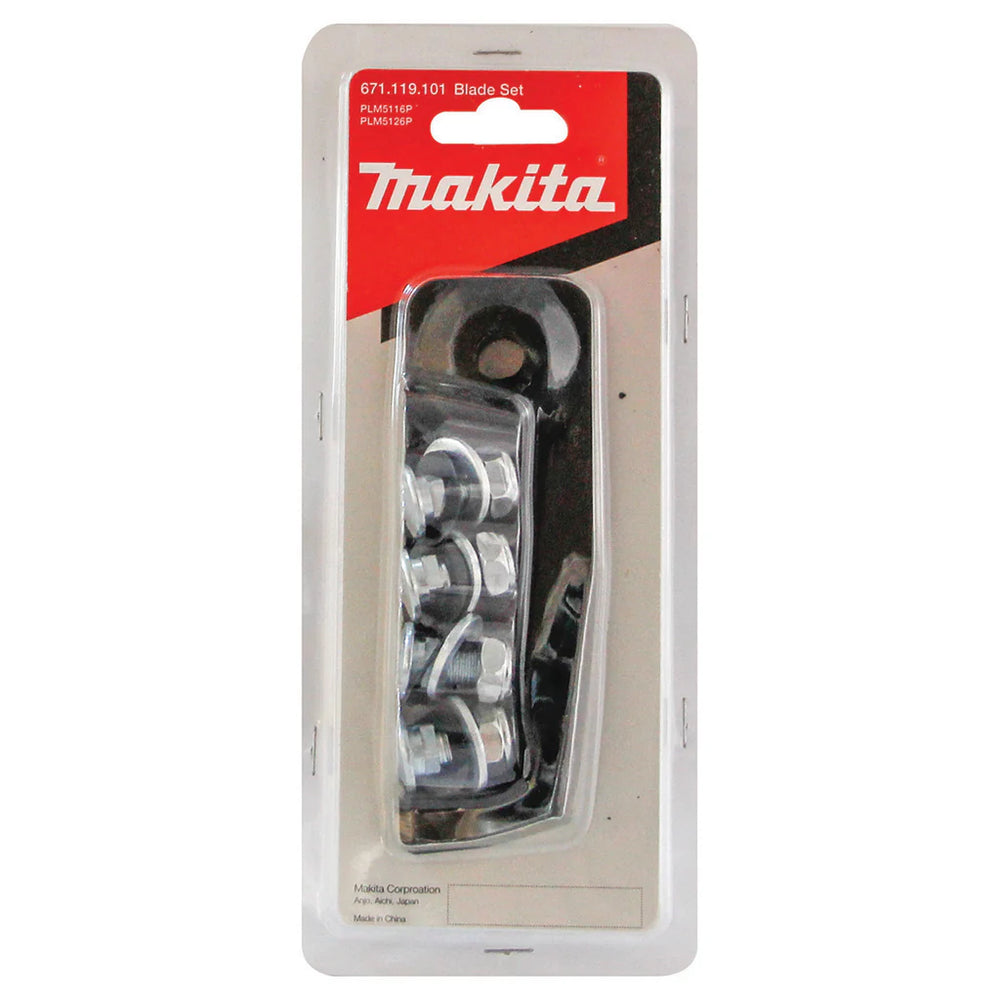 Makita 4x Swing Back Mower Blade Set | PLM5116P 671.119.101