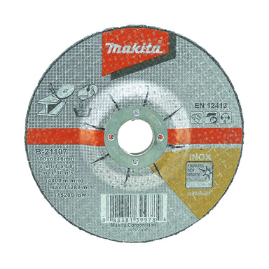 Makita 100mm x 6mm x 16mm D/C INOX GRINDING DISC A24R - 25pc B-21107-25