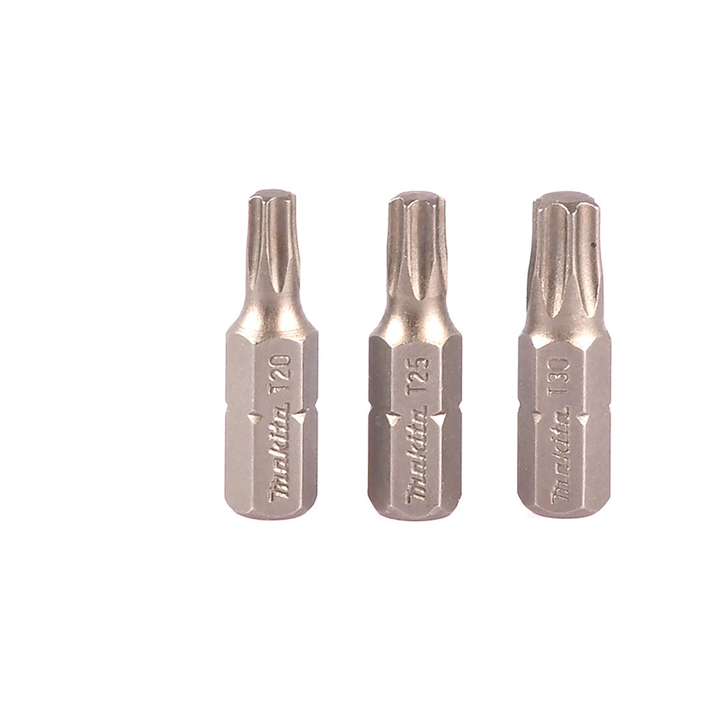 Makita T20/T25/T30 x 25mm INSERT SCREWDRIVER BIT 3pk B-24533