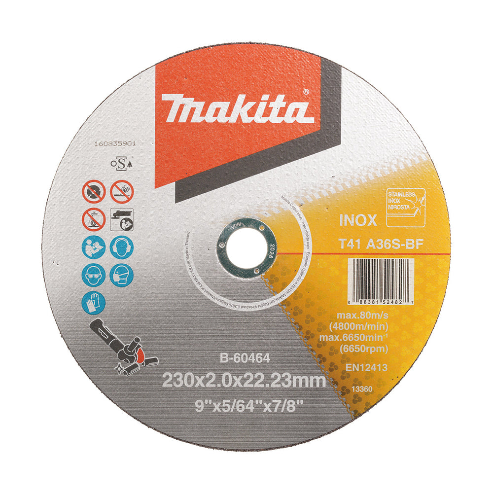 Makita 230mm x 2.0mm x 22mm INOX / METAL CUTTING DISC A36S - 40pk  B-60464-40