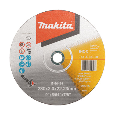 Makita 230mm x 2.0mm x 22mm INOX / METAL CUTTING DISC A36S - 40pk  B-60464-40