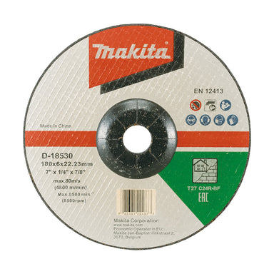 Makita 180mm x 6mm x 22mm D/C MASONRY GRINDING DISC C24R - 20pk D-18530-20