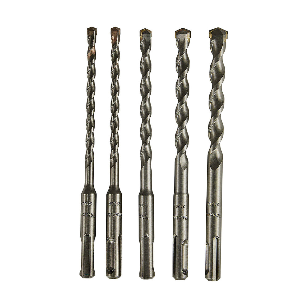 Makita Standard Sds-Plus Drill Assortment Set - 5Pc - 2 X 6 X 160, 8 X 160, 10 X 160, 12 X 160  D-36049