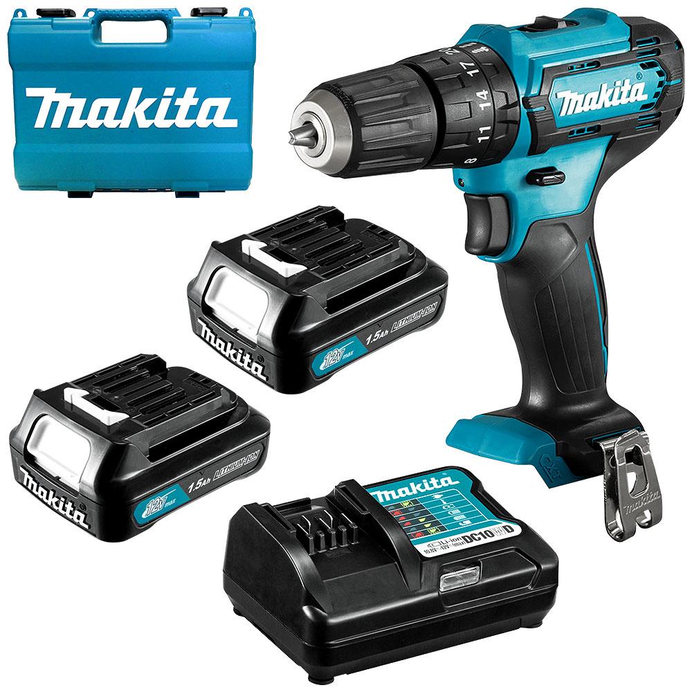 Makita HP333DWYE 12V Max 1.5Ah Li-ion Cordless Hammer Driver Drill Combo Kit