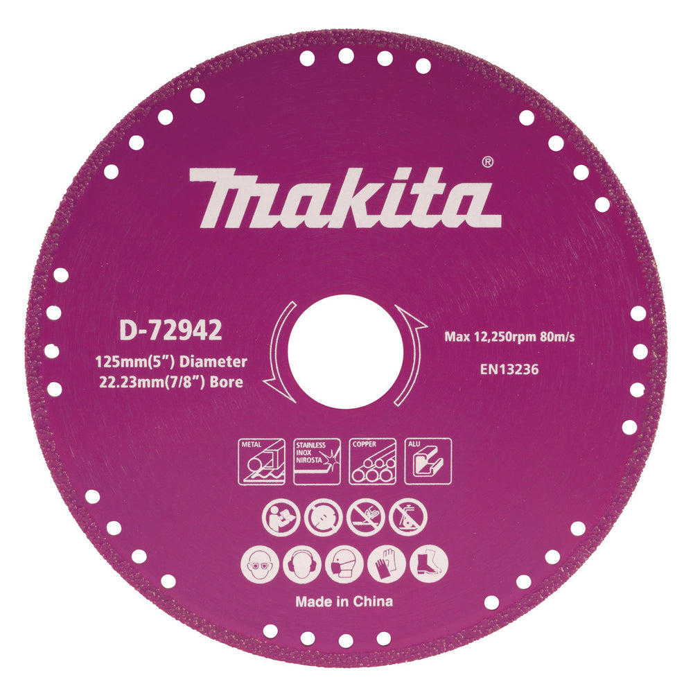 Makita 180Mm Metal Cut Vac Brazed Diamond Blade D-72958