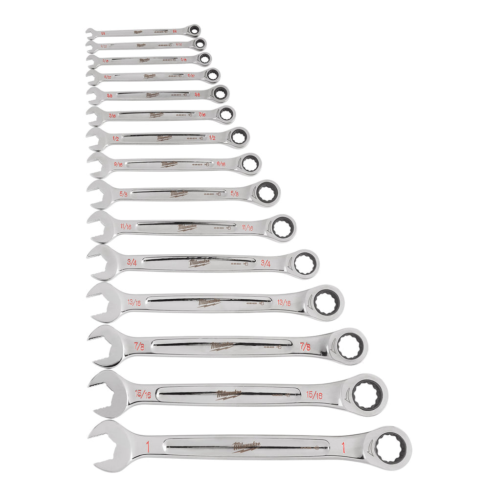Milwaukee 15pc Ratcheting Combination Wrench Set - SAE 48229416