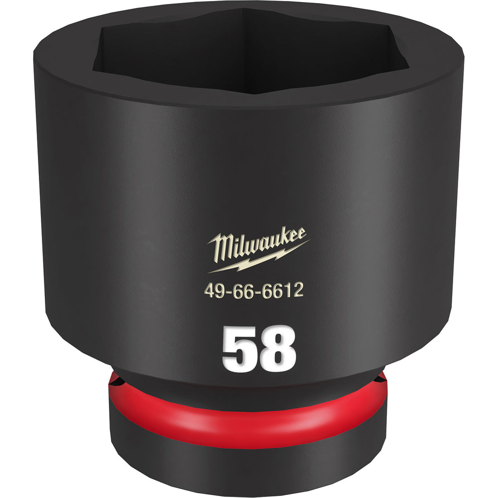 Milwaukee Shockwave 1" Drive 58mm Standard 6 Point Impact Socket 49666612