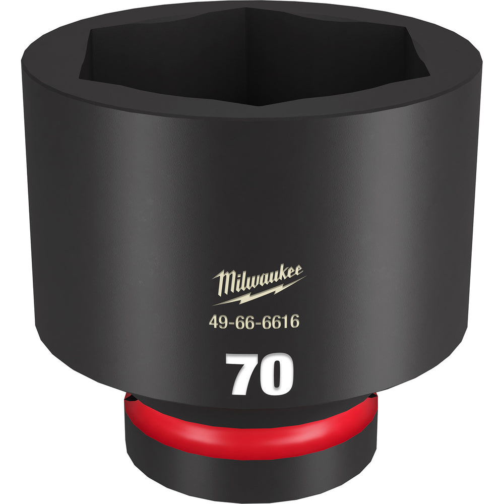 Milwaukee Shockwave 1" Drive 70mm Standard 6 Point Impact Socket 49666616